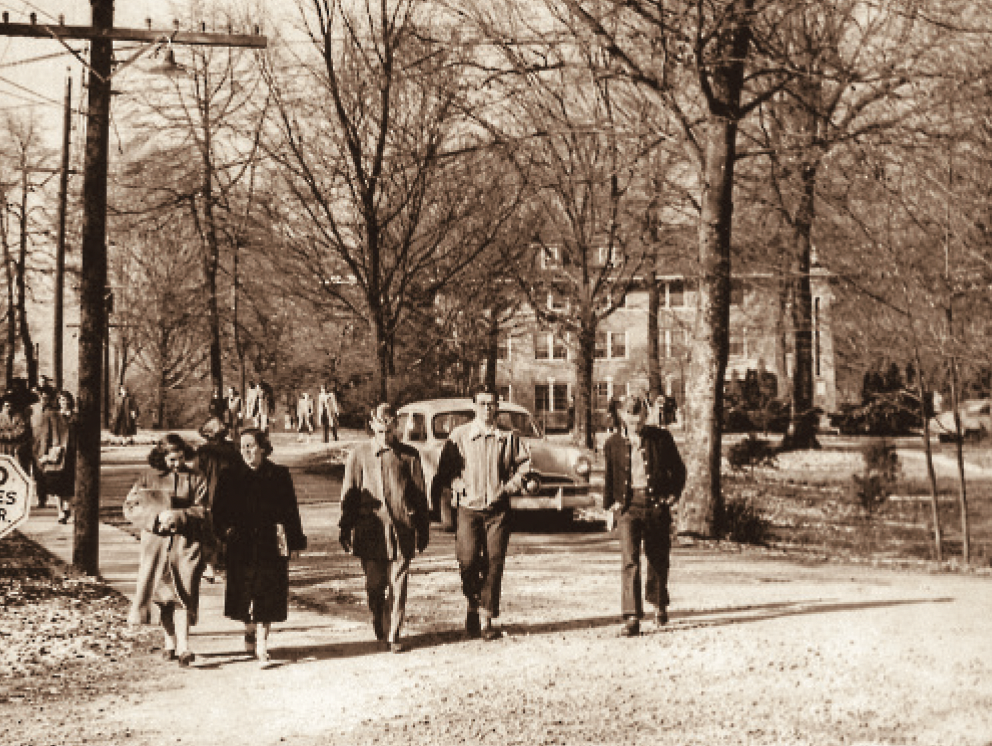 King College campus in the early 1950s, before the oval came to be | History of King University