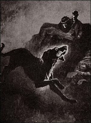 Sidney Paget's illustration of The Hound of the Baskervilles. The story was inspired by a legend of ghostly black dogs in Dartmoor. | Wikipedia.com
